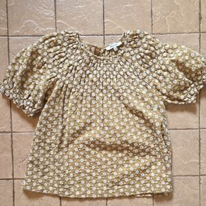 Great Condition Madewell Smocked Embroidered Floral Daisy Top